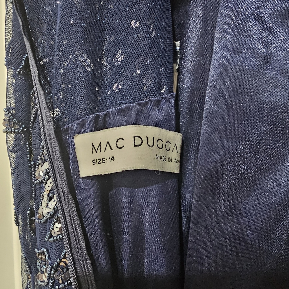 Mac Duggal 6023 Foliage Beaded Sheath Evening Gown - Picture 5 of 8